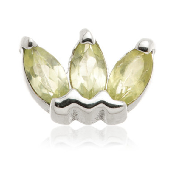 TL - 14ct Gold Internal Triple Marquise Peridot Attachment - W