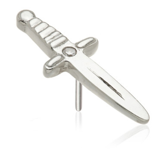 TL - 14ct Threadless Gem Sword Pin Attachment
