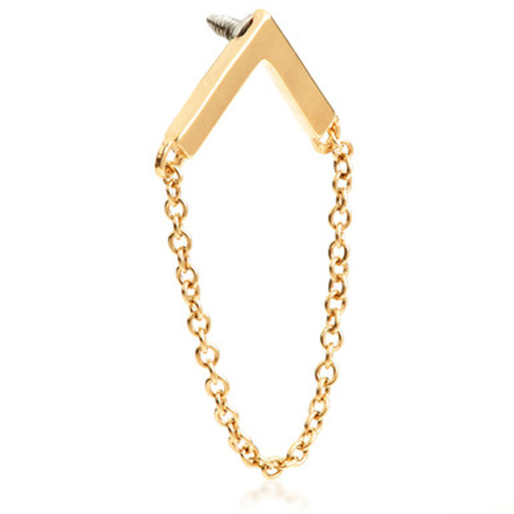 TL - 14ct Gold Internal V Hanging Chain Attachment