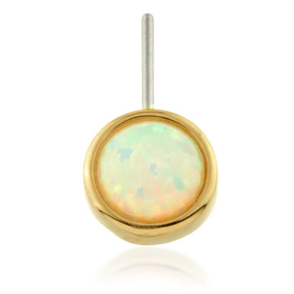 TL - 14ct Threadless Gold Front Facing Bezel Opal Pin Attachment