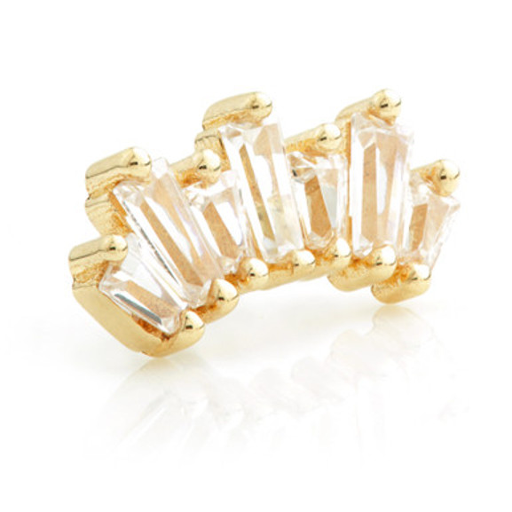TL - 14ct Gold Threadless Baguette Gem Cluster Attachment