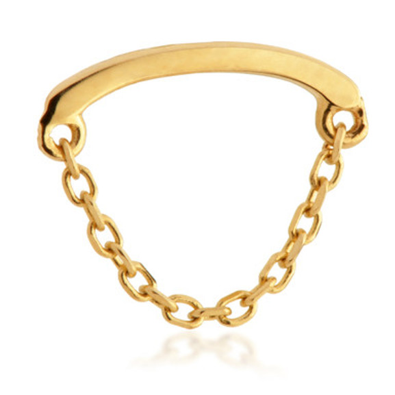 TL - 14ct Threadless Curved Bar & Chain Attachment