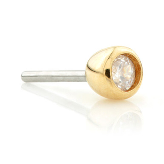TL - 14ct Threadless Gold Gem Disk Attachment
