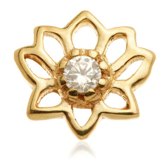 TL - 14ct Internal Open Lotus Flower Gem Attachment