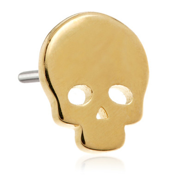 TL - 14ct Solid Gold Threadless Half Skull Attachment