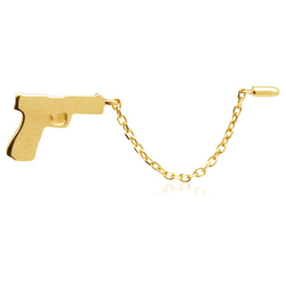 TL - 14ct Threadless Gun & Bullet Pin Attachment