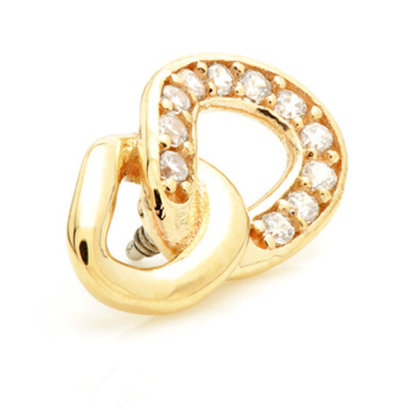 TL - 14ct Internal Gold Half Pave Double Chain Links Attachment