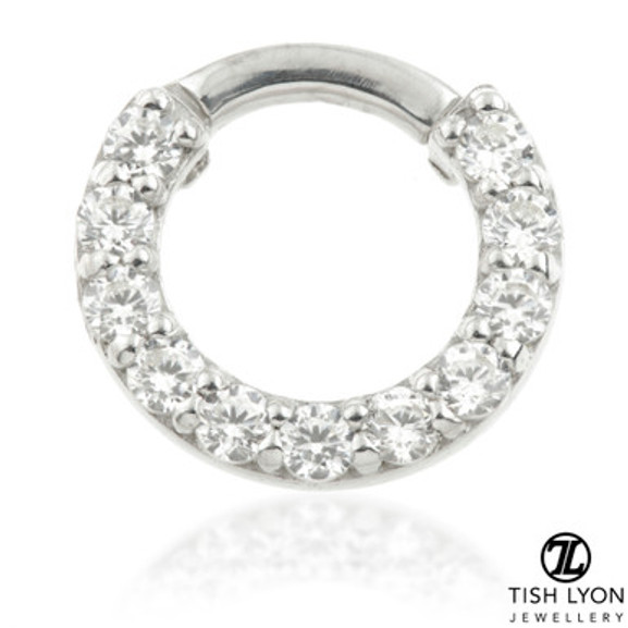 TL - Gold Pavé Gem Covered Daith Septum Ring