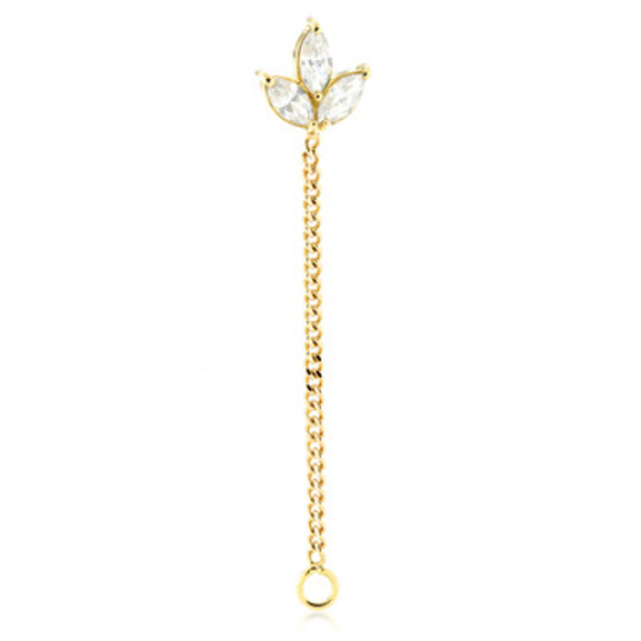 TL - 18K Triple Marquise Chain Gem Attachment