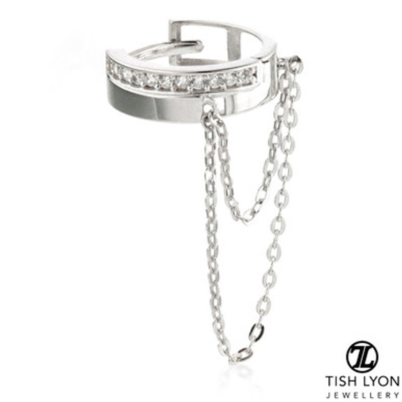 TL - 14K Gold Gems and Chain Hinge Ring
