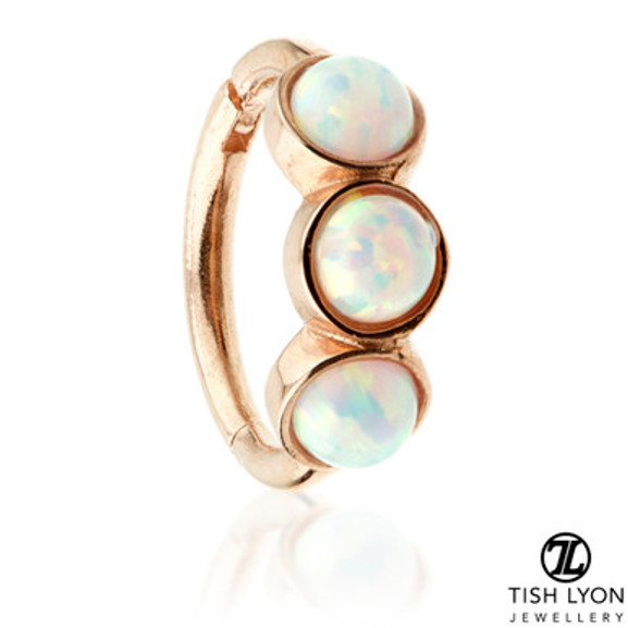TL - Gold Triple Opal Hinge Ring