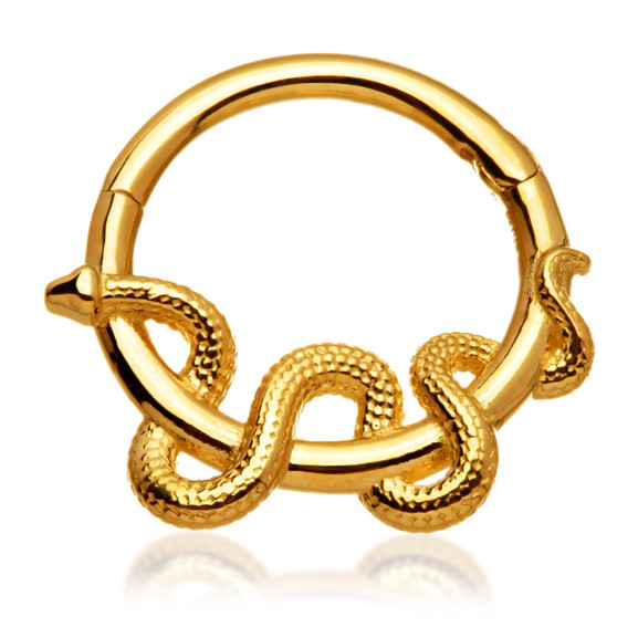 Solid Gold Snake Daith Septum Ring