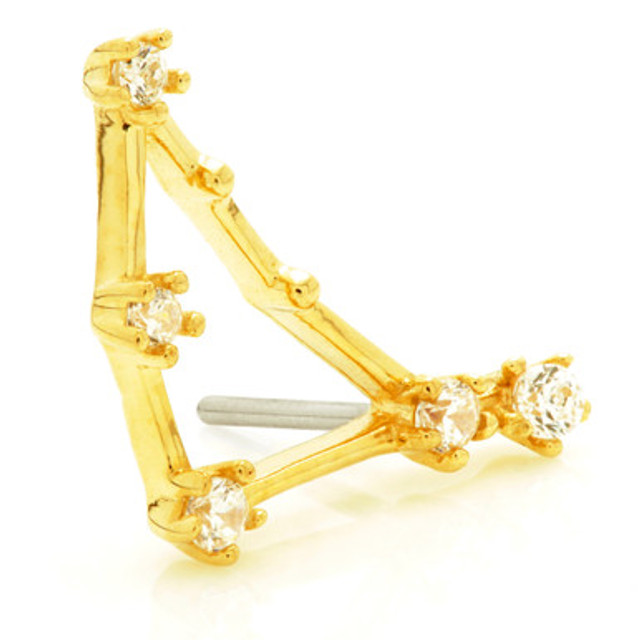 Capricorn Threadless Jewelled Zodiac Constellation Pin Attachment