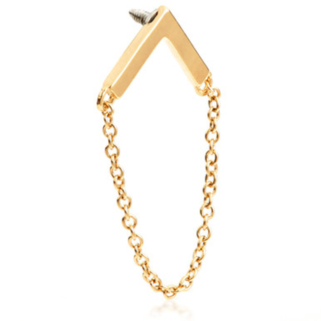 TL - 14ct Gold Internal V Hanging Chain Attachment TL - 14ct Gold Internal V Hanging Chain Attachment