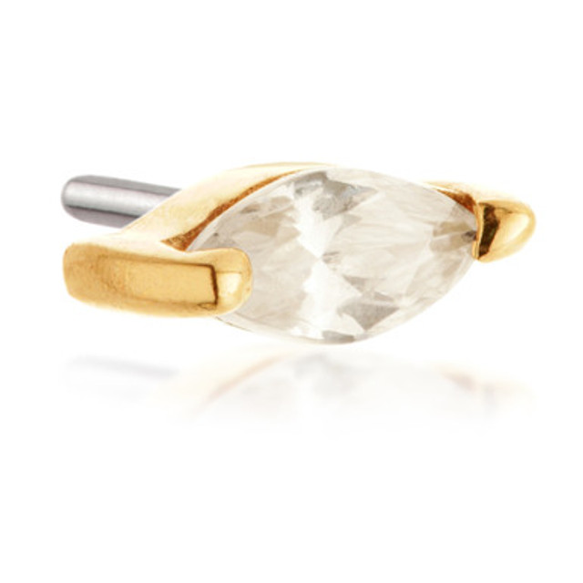 TL - 14ct Threadless Mini Marquise Gem Attachment TL - 14ct Threadless Mini Marquise Gem Attachment
