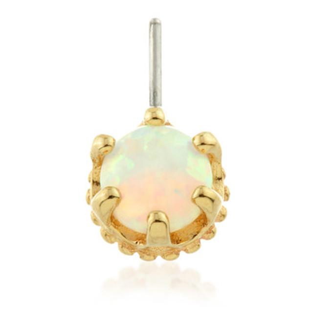 TL - 14ct Threadless Gold Front Facing Opal Crown Pin Attachment TL - 14ct Threadless Gold Front Facing Opal Crown Pin Attachment