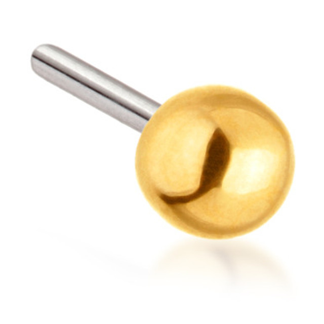 TL - 14ct Threadless Gold Ball Pin Attachment TL - 14ct Threadless Gold Ball Pin Attachment