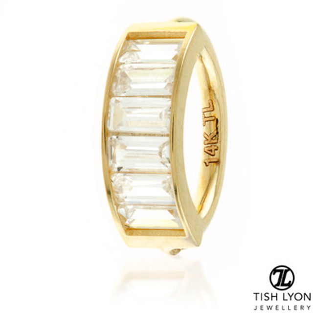 TL - Gold Baguette Gems Hinge Ring TL - Gold Baguette Gems Hinge Ring