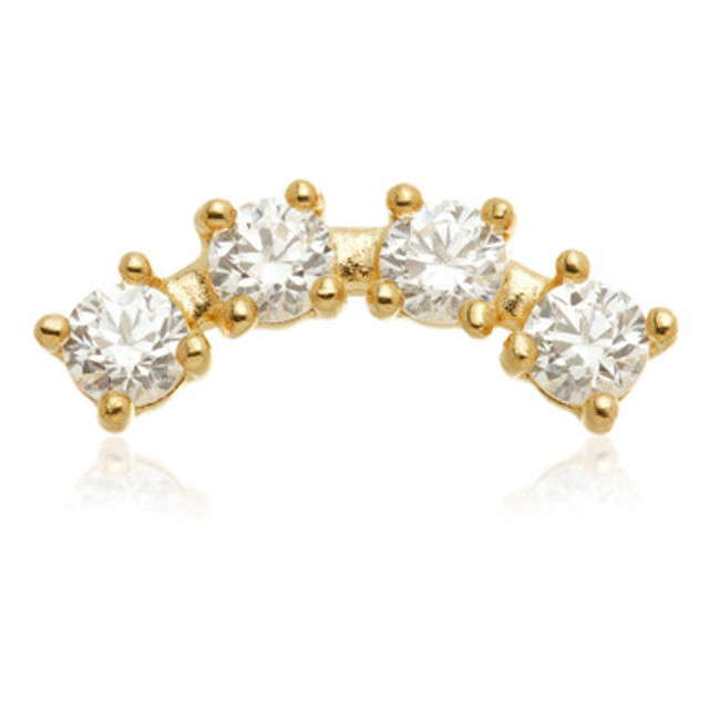 TL - 14ct Internal Gold Jewelled Prong Crescent Attachment TL - 14ct Internal Gold Jewelled Prong Crescent Attachment