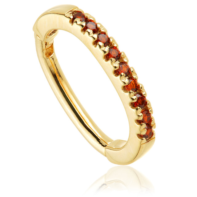 TL - Gold Garnet Pavé Oval Rook Ring TL - Gold Garnet Pavé Oval Rook Ring