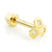 Honeycomb 14ct Solid Gold Gem Barbell Earring with Hexagon Back