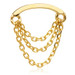 TL - 14ct Threadless Curved Bar & Triple Chain Pin Attachment