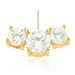 TL - 14ct Threadless Gold Front Facing Triple Gem Prong Pin Attachment