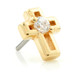 TL - 14ct Gold Threadless Open Gem Cross Attachment