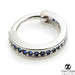 TL - 14ct White Gold Sapphire Channel Hinge Ring - 1.2x8mm