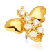 TL - 14ct Threadless Gold Bee with Gem Body Pin Attachment
