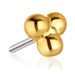 TL - 14ct Threadless Gold Triple Ball Pin Attachment