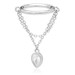 TL - Gold Hinged Ring with Hanging Jewelled Pear