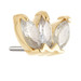 TL - 14ct Gold Threadless Triple Marquise Labradorite Pin Attachment