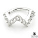Solid Gold Zig-Zag  Gemstone Pave Hinge Ring