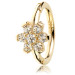 TL - Gold Side Gem Flower Hinge Ring