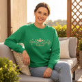 Irish Claddagh Sweatshirt in Kelly Green -Embroidered The Irish Rose Gifts