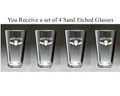 Ireland Claddagh Pint Glasses - Set of 4 (Sand Etched)