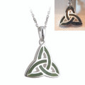 Trinity Knot Necklace with Connemara Marble - Sterling Silver