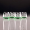 Green Celtic Knot Tumbler Glasses - Set of 4