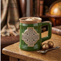 Ireland Celtic Cross Pottery Mug - Irish Roses Gifts