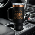 Irish Coat of Arms 40 oz Mega Travel Mug – Black & Rose Gold
