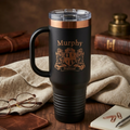 Irish Coat of Arms 40 oz Mega Travel Mug – Black & Rose Gold