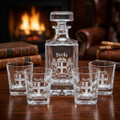 Irish Coat of Arms Whiskey Decanter & Glass Set – Square 750 mL (Sand Etched) 