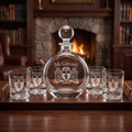 Whiskey Decanter with Coat of Arms – Flat Round