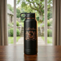 Irish Coat of Arms 32 oz Large Water Bottle – Black & Rose Gold