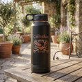 Irish Coat of Arms 32 oz Large Water Bottle – Black & Rose Gold