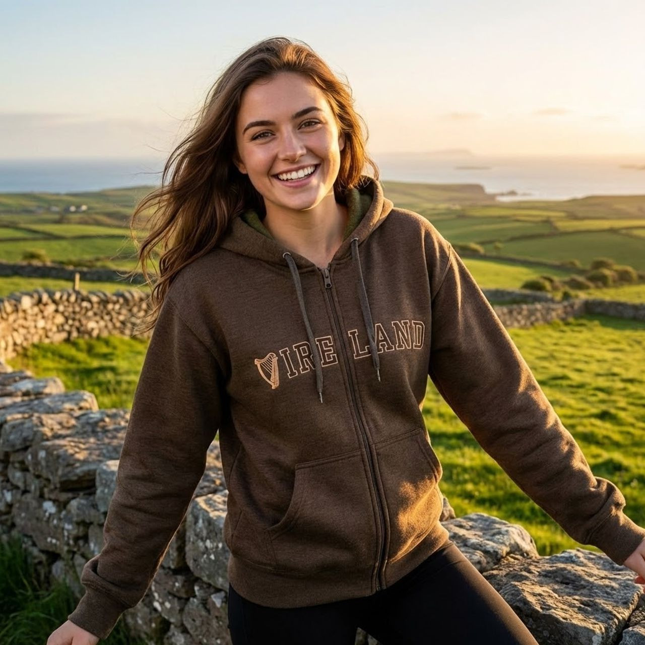 Golden Harp - Full Zip Hoodie | Ireland Hoodie Sweatshirt Golden Harp - Full Zip Hoodie | Ireland Hoodie Sweatshirt