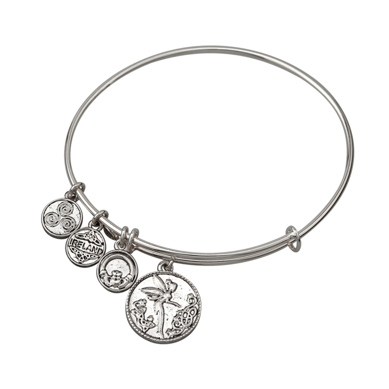 Tree Of Life Charm Bangle Bracelet Silver Tone Family Charms Gift