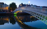 ​The Ha'penny Bridge over the Liiffy River, Dublin, Ireland