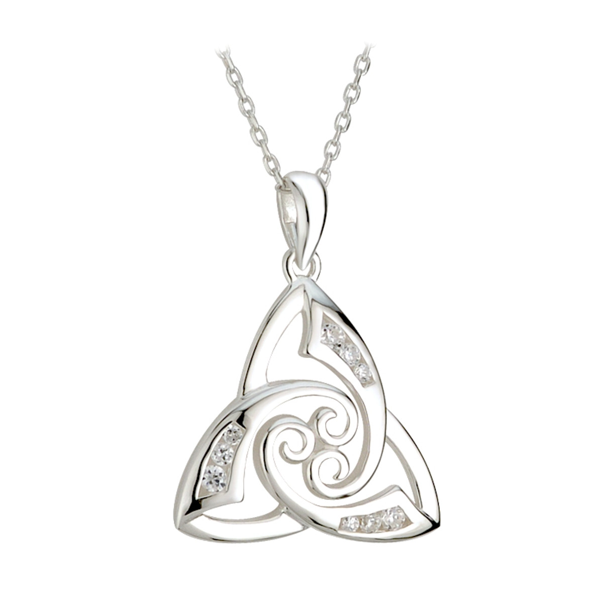 Celtic Trinity Knot Necklace Sterling Silver by Solvar Jewelry